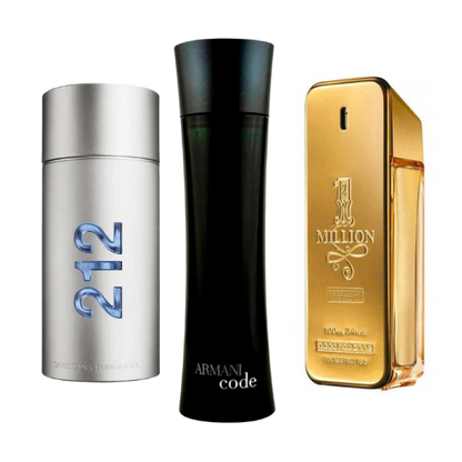 3 Parfums Armani Code, Paco Rabanne One Million & 212 Men NYC (PAYEZ 1 OBTENEZ 3)